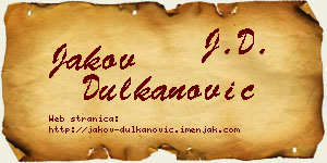 Jakov Dulkanović vizit kartica